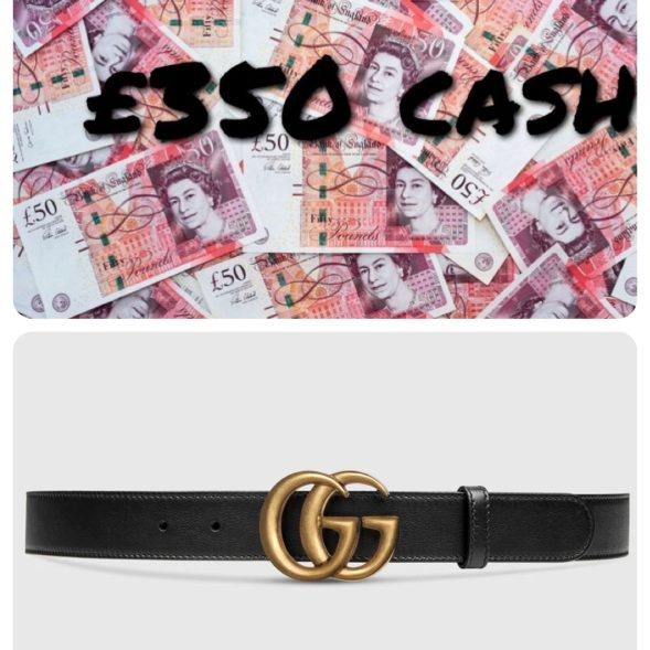 Genuine Gucci Leather belt with double G buckle (or £350 cash alternative)